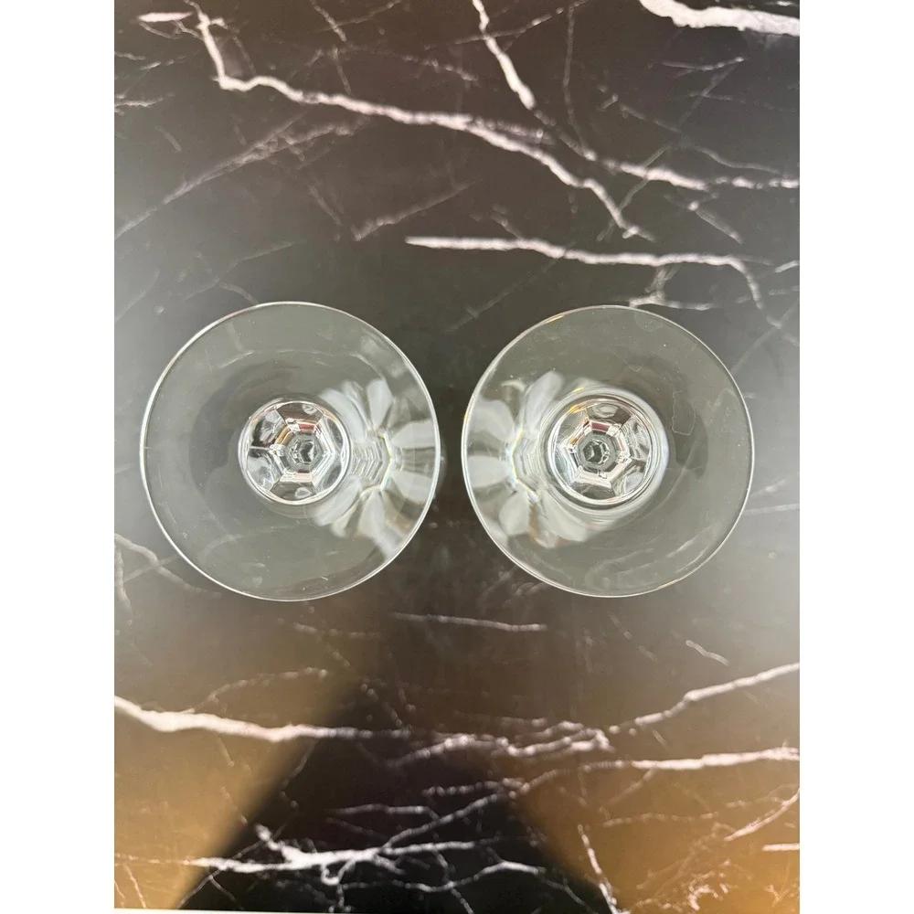 Mikasa Crystal Flame D'Amore Wine Glasses Set of TWO MINT! 9in.